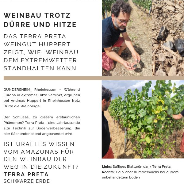 Pressebericht Terra Preta im Weinbau über Terra Preta Weingut Rheinhessen